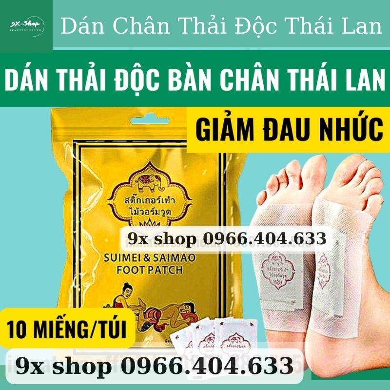 Miếng dán thải độc chân thái lan miếng dán chân thải độc lanna - thải độc lòng bàn chân giảm nhức mỏi ngủ ngon