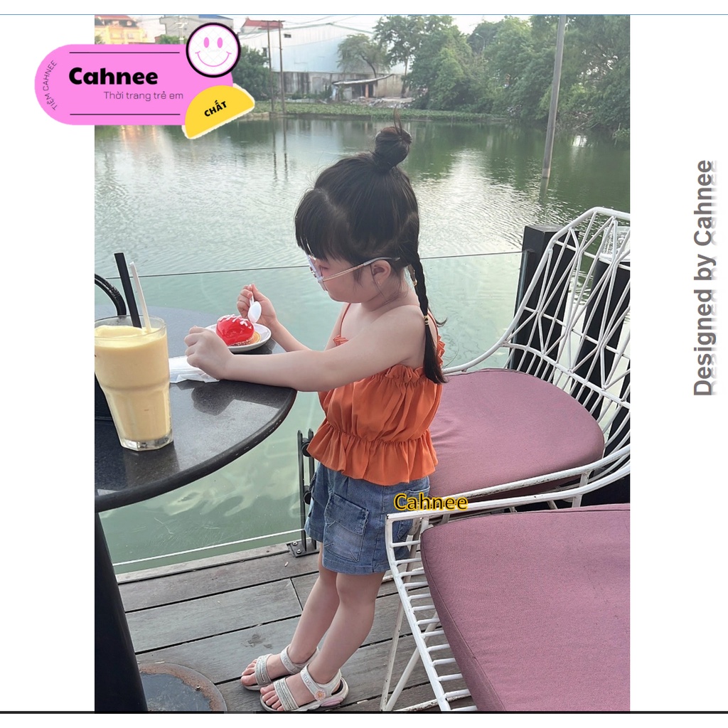 Áo Croptop Cộc Tay Cho Bé Gái