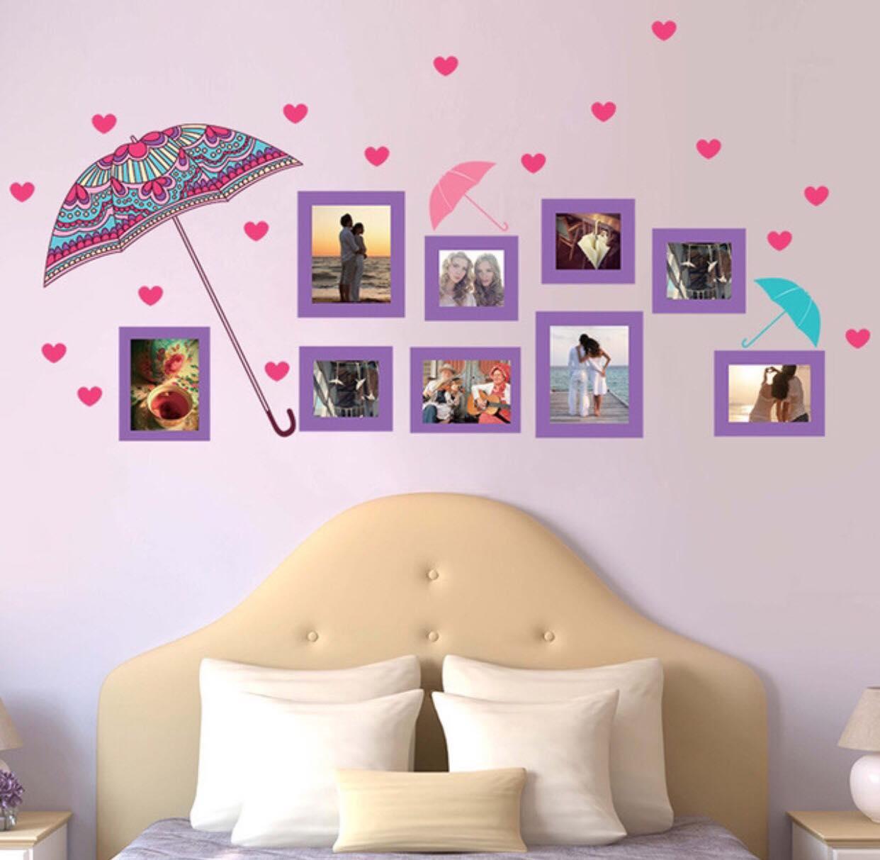 decal dán tường khung ảnh ô lãng mạn