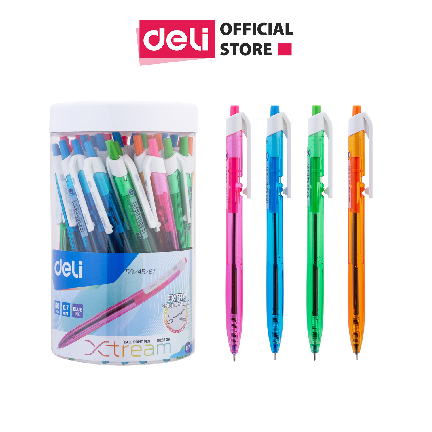 Combo 10/20 Bút bi dầu DELI ngòi 0.7mm- mực trơn đều, nét mượt