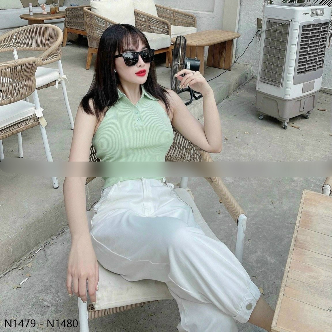 Áo ba cổ sát tay cổ bẻ cài nút sexy MC