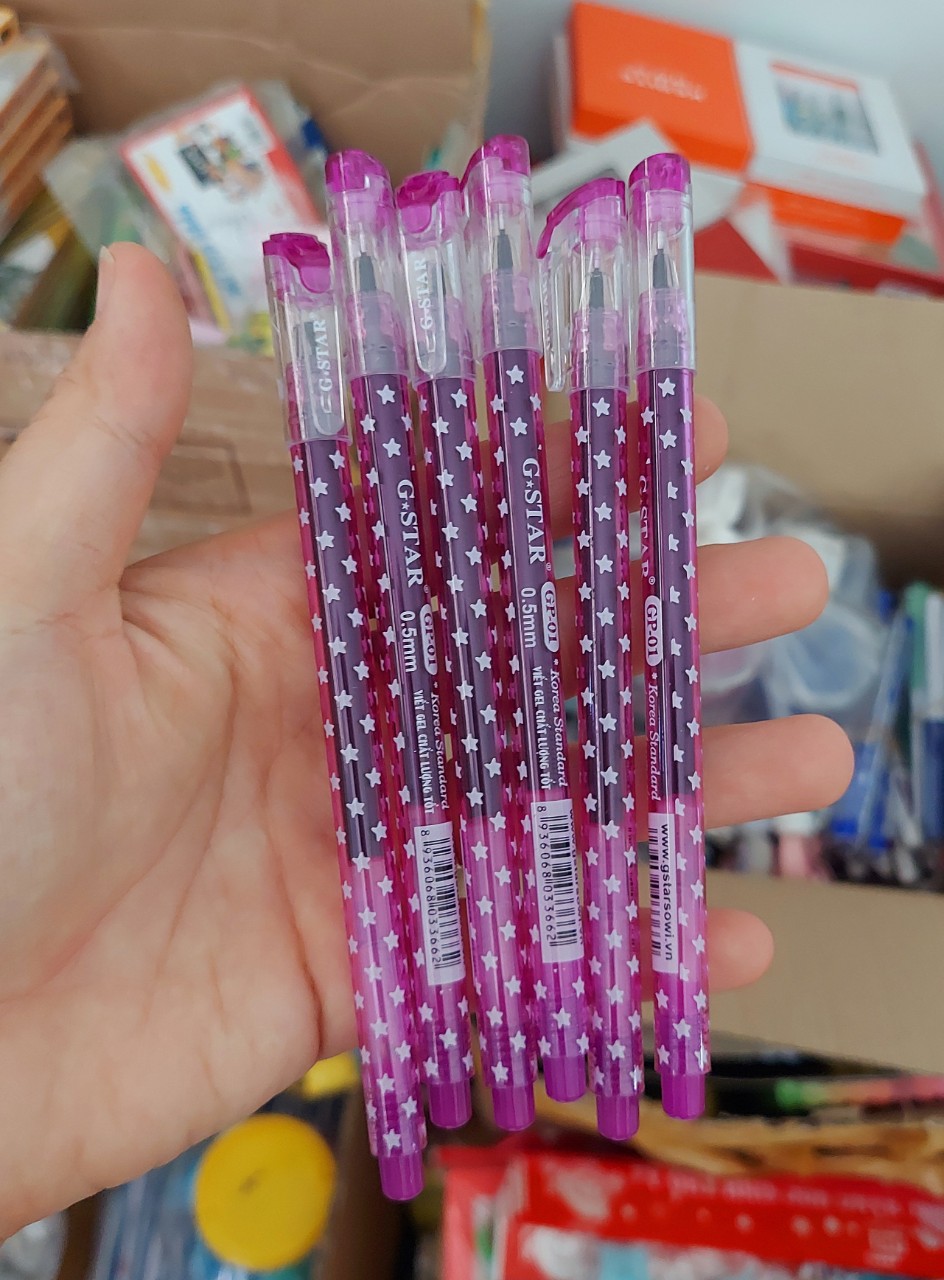 Bút gel mực tím ngòi 0.5mm siêu bền, mực đều, nhanh khô