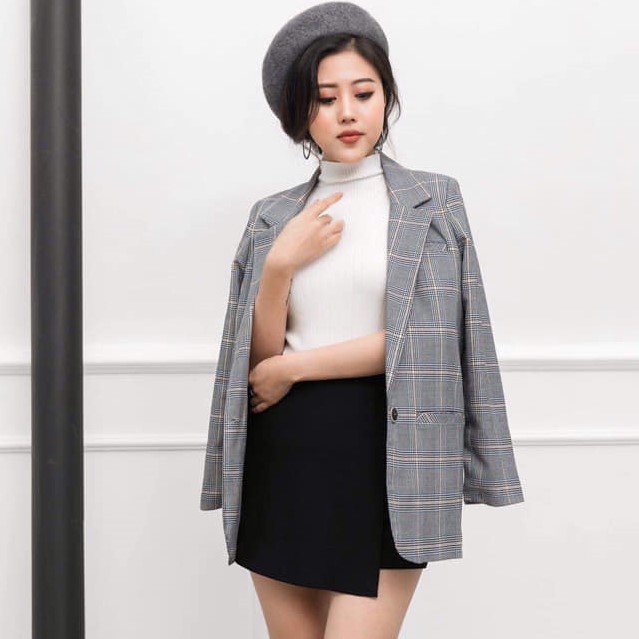 G Beauty Áo Vest Nữ Kẻ Caro