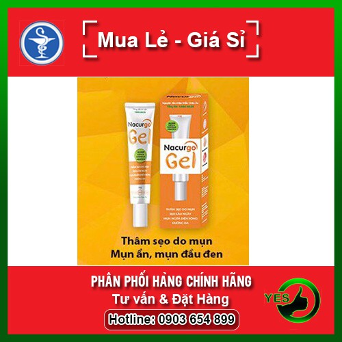 Nacurgo gel tuýp 20g - Đánh bay thâm sẹo mụn chặn đứng viê..m nang lông