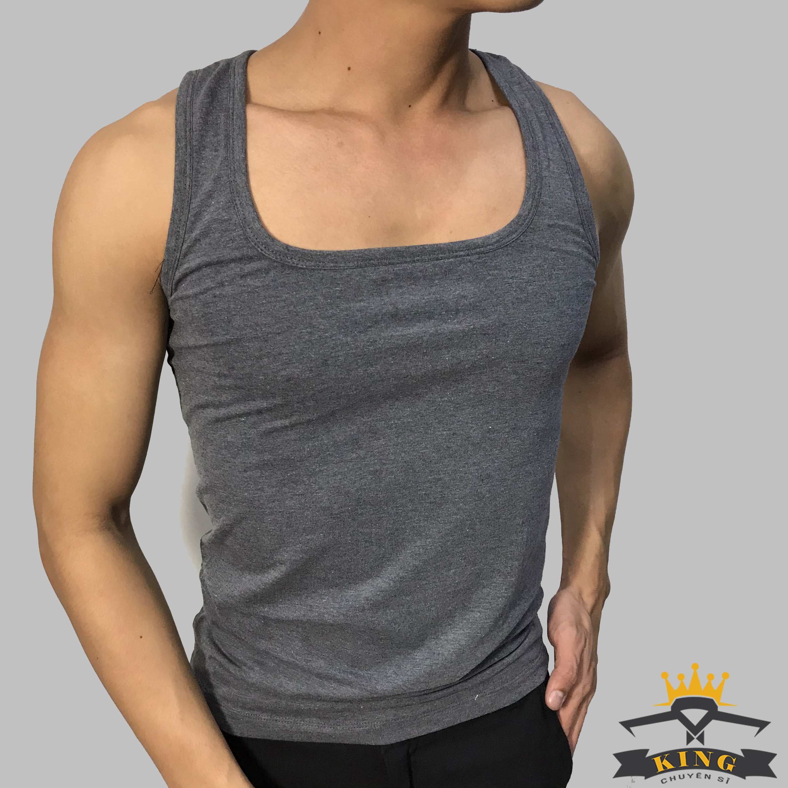 [HCM]Áo Ba Lỗ Nam KING Áo 3 lỗ nam cổ vuông [U07]