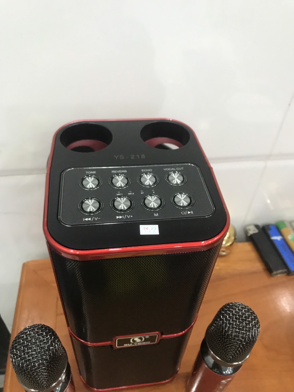 Loa karaoke bluetooth YS218, 2 bass mẫu mới