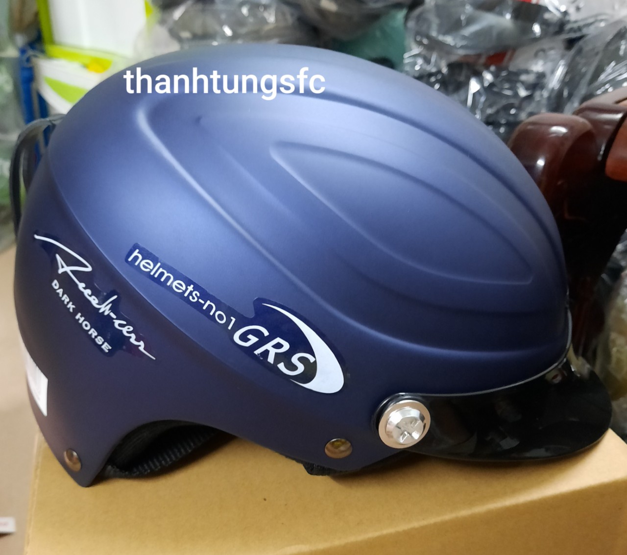 [HCM]Nón bảo hiểm nửa đầu cao cấp GRS A860 xanh mực