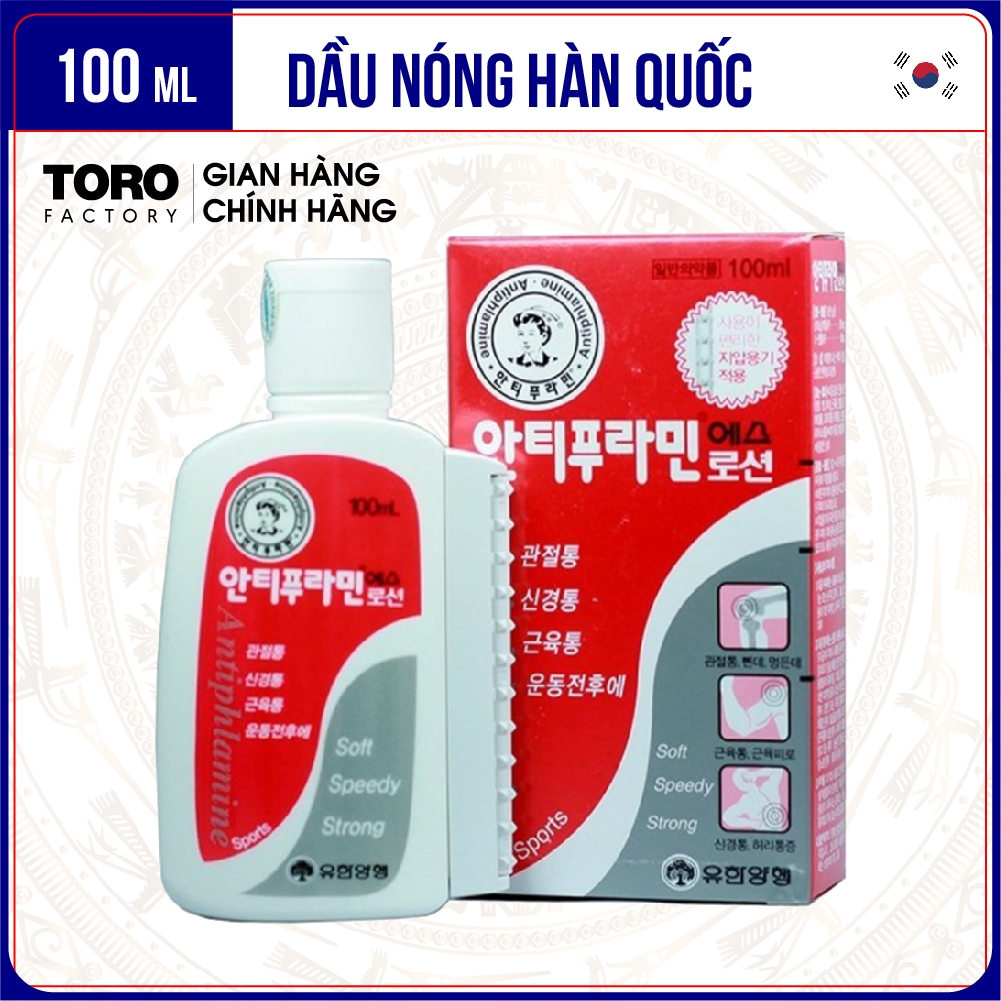 Chai 100ml Dầu nóng Hàn Quốc xoa bóp massage Antiphlamine TORO FACTORY