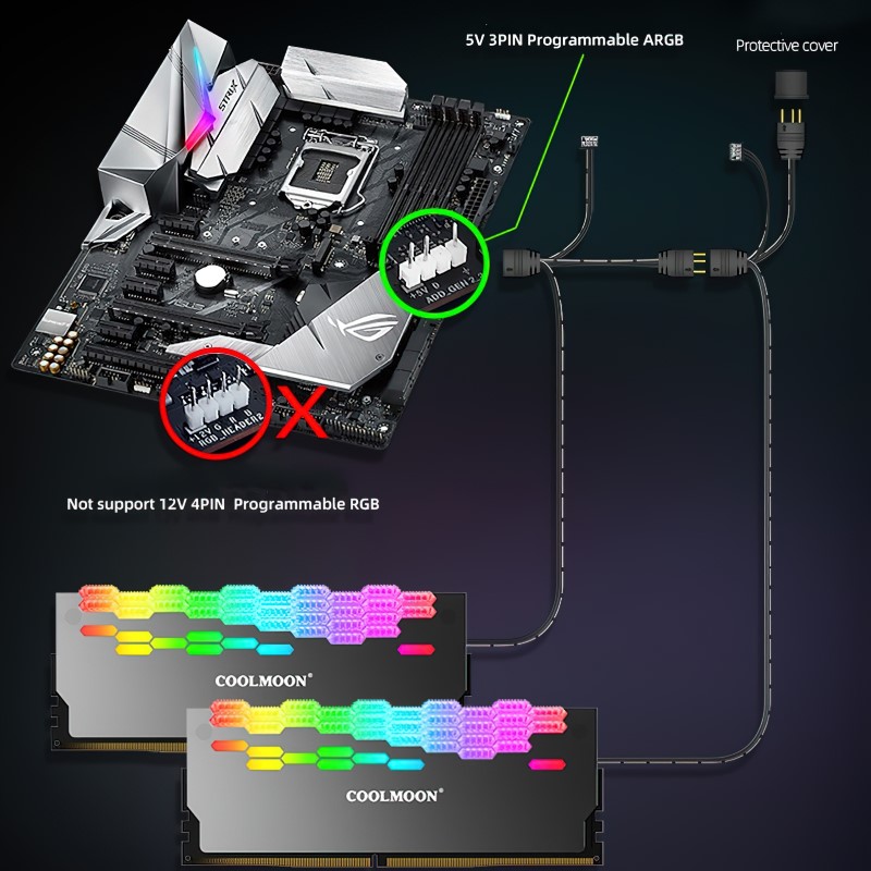 Tản Nhiệt  Led ARGB cho RAM máy tính - Coolmoon Dragon Armor RA2