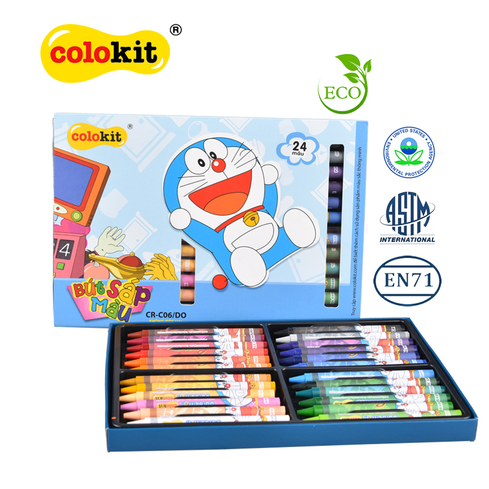 Bút Sáp 24 và 16 màu Thiên Long Colokit Doraemon