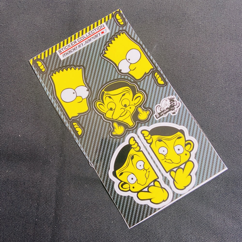 [TEM HOẠT HÌNH] BỘ TEM CẮT SẴN TRANG TRÍ XE MÁY, NÓN BẢO HIỂM, BALO, VẬT DỤNG... PHONG CÁCH SIMPSON, MR.BEAN ĐỘC ĐÁO, TEM PHẢN QUANG KEO DÁN TỐT