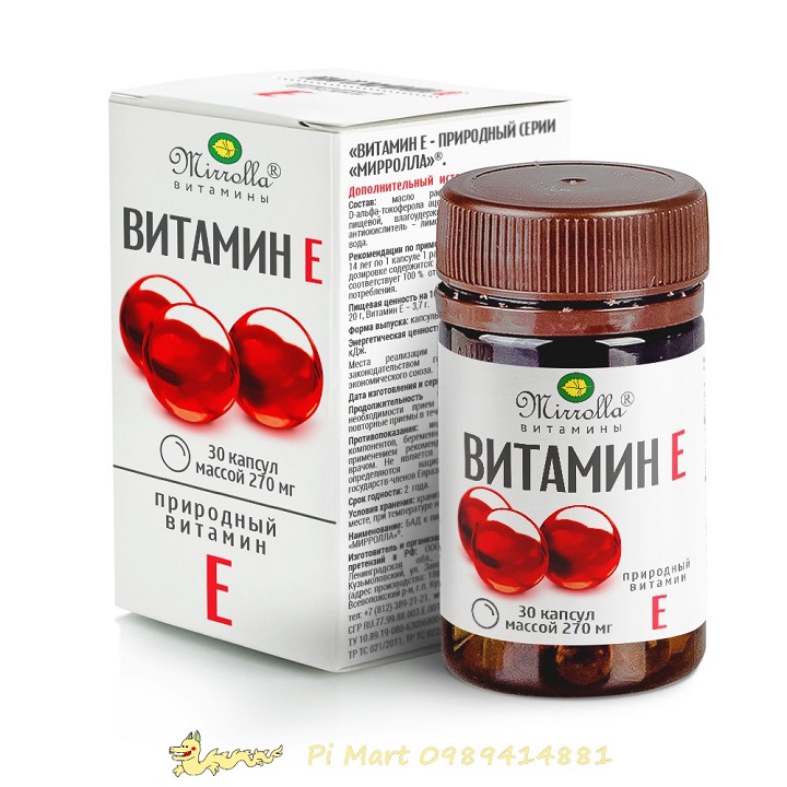 Vitamin E đỏ Mirroll Nga 270mg