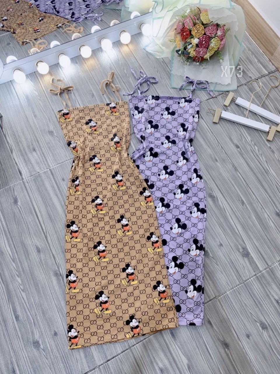 Đầm body 2 dây hoạt hình-ZU