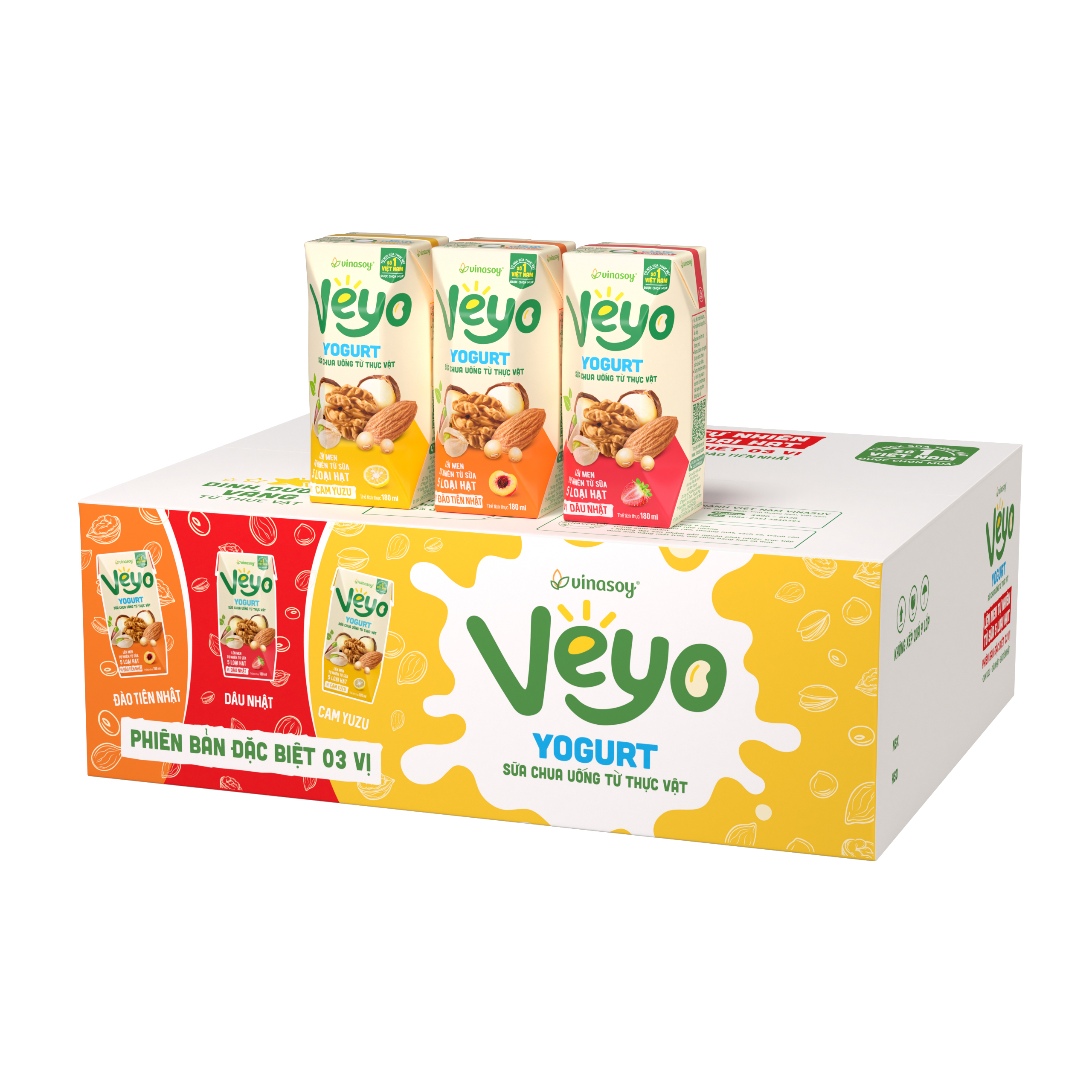 Thùng Sữa chua uống từ thực vật Veyo Yogurt Phiên bản đặc biệt 03 vị 30