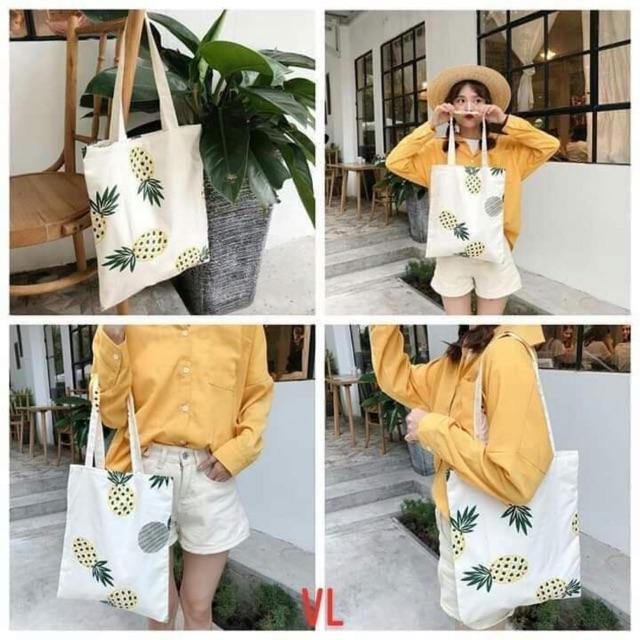 [Túi tote] Túi vải nhiều quả dứa BLA0719
