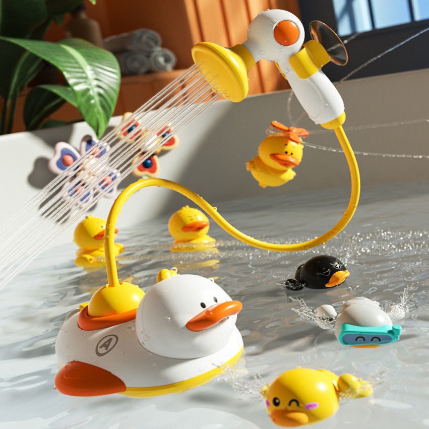 Đồ chơi vịt phun nước, đồ chơi nhà tắm vòi sen vịt, vịt bơi nhà tắm