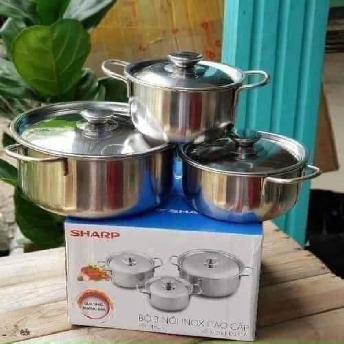 BỘ NỒI SHAR 3 NỒI INOX CAO CẤP