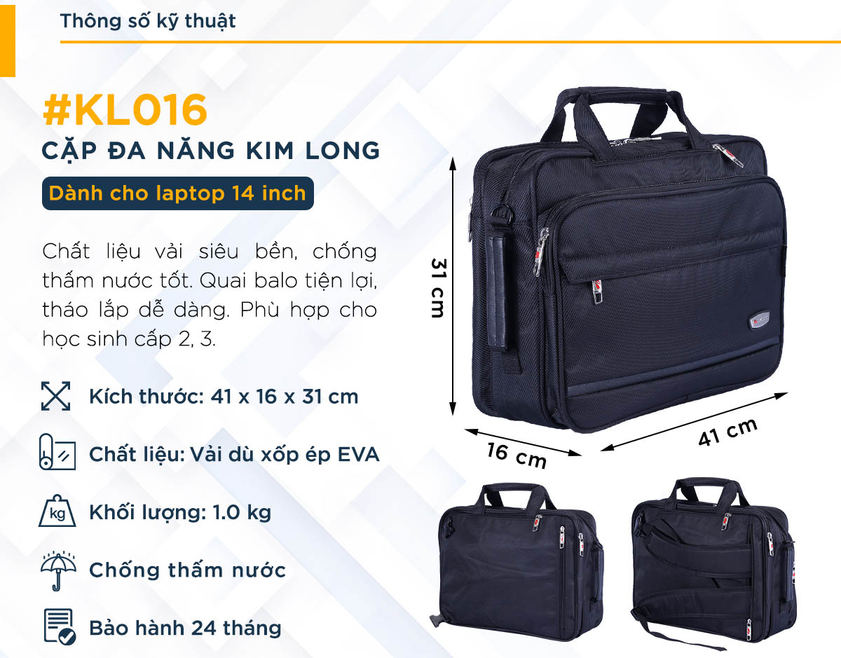 [HCM]Cặp đa năng Kim Long KL016