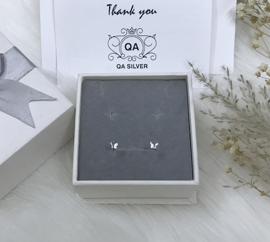 Bông tai bạc 925 bướm khuyên tai bạc hồ điệp nhỏ S925 BUTTERFLY QA SILVER Earrings EA210802