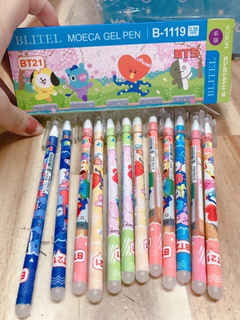 1 Cây Bút Gel Xoá Được Mực Xanh Đen Tím