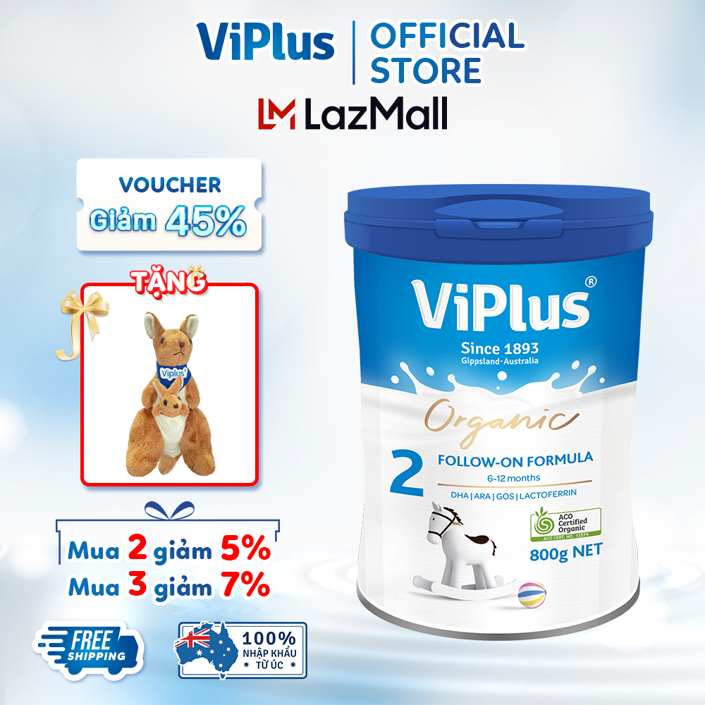 Sữa Bột Công Thức Hữu Cơ Viplus Organic Số 2 800g (6 Đến 12 Tháng) - Date 07.2023