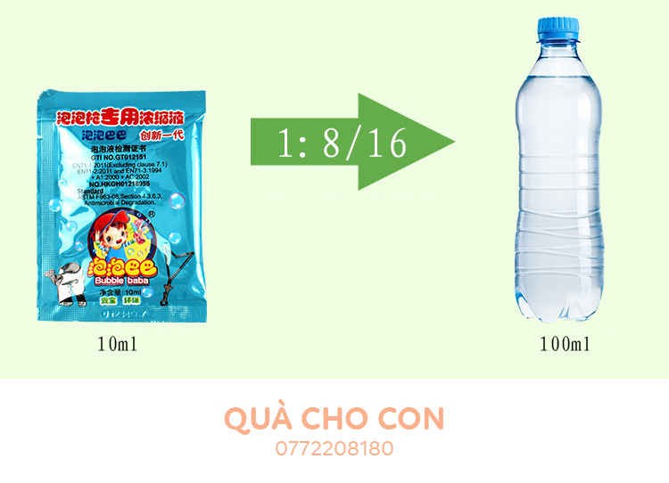 Combo 10 Gói Pha Nước Thổi Bong Bóng - Bookidvn