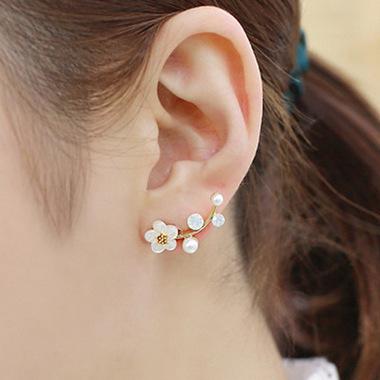 Bông Tai Hoa Đính Hạt Dễ Thương