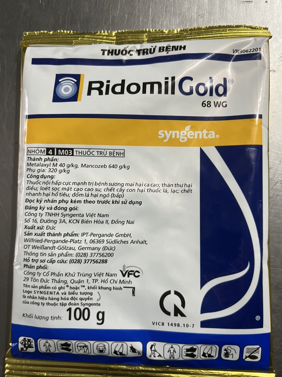 Trừ bệnh thối nhũn RidomilGold 68WG (100g)