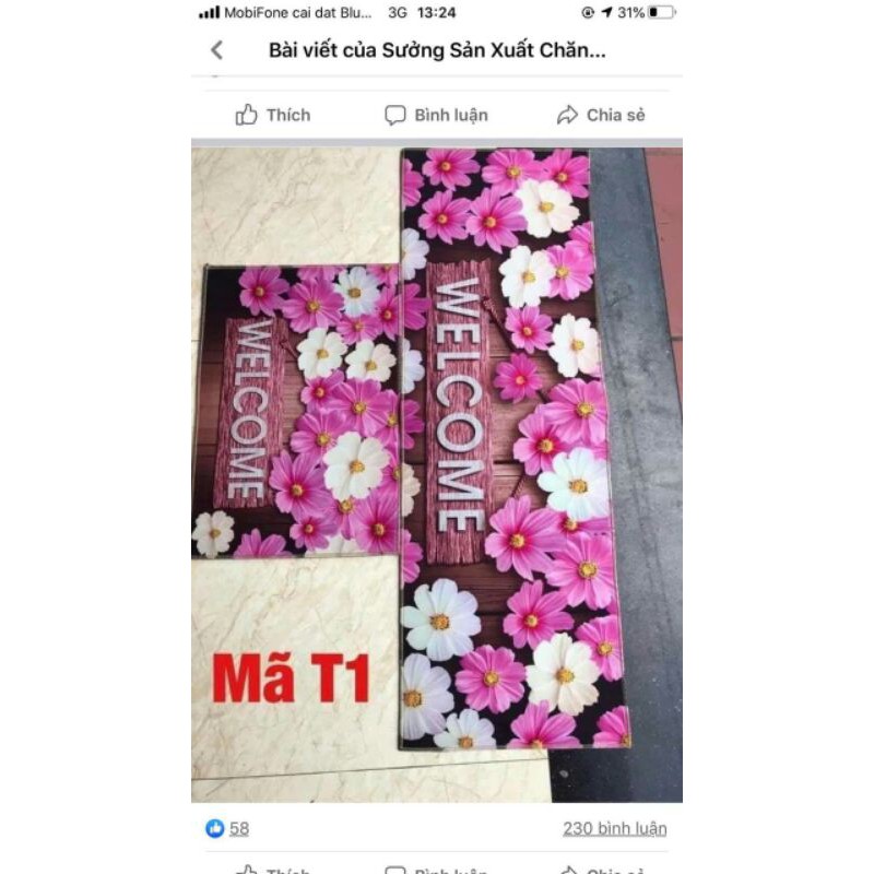 Bộ 2 thảm nhà bếp 3D