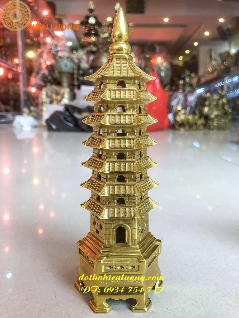 Tháp Văn Xương 7 Tầng Bằng Đồng Cho Bé Trai Cao 15cm, 18cm, 24cm