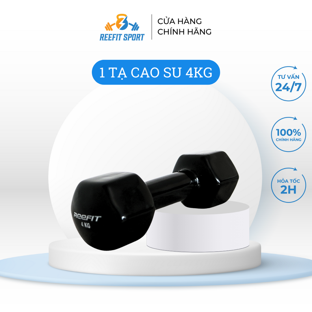 Tạ tay cao su 4kg Reefit (1 cái)