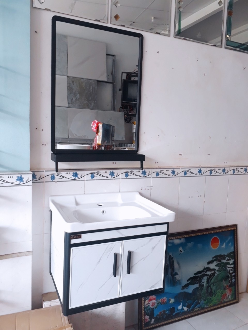 [HCM]Combo Tủ lavabo trắng đen