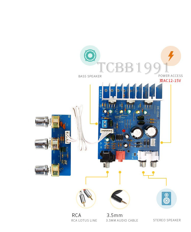 Mạch khuếch đại âm thanh 2.1 TDA-2030