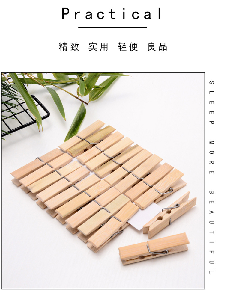 Set 20 Kẹp Phơi Quần Áo Bằng Gỗ (1 Túi 20 Kẹp)