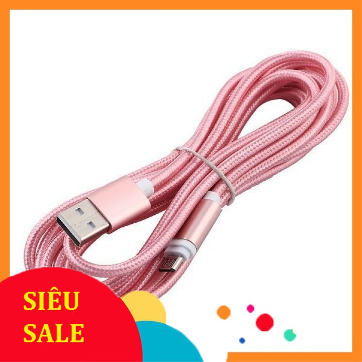 Dây sạc dài 3m bọc dù siêu bền