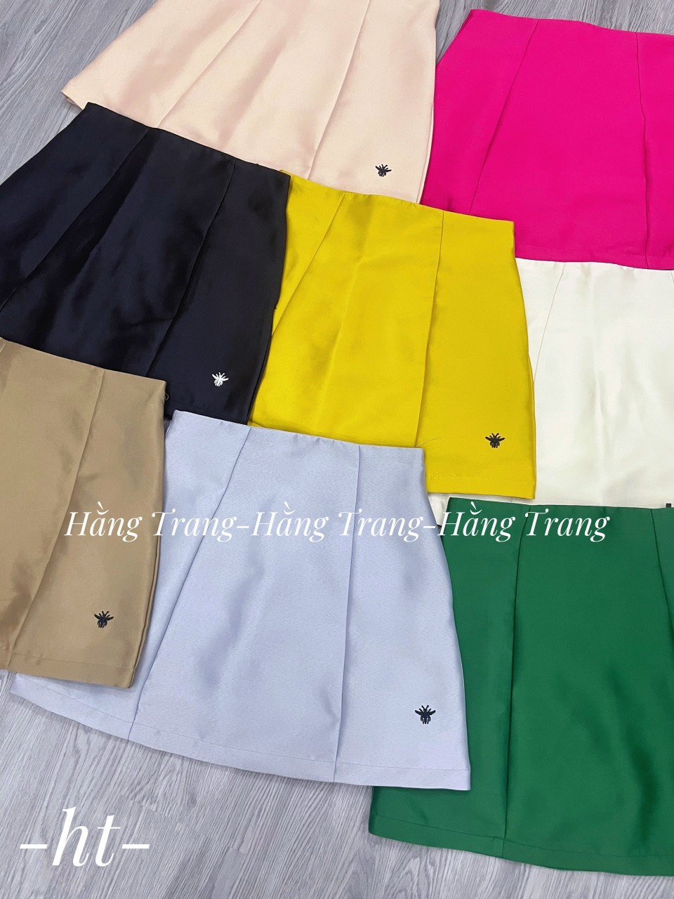 Chân váy tacta thêu ong QC hàng đẹp