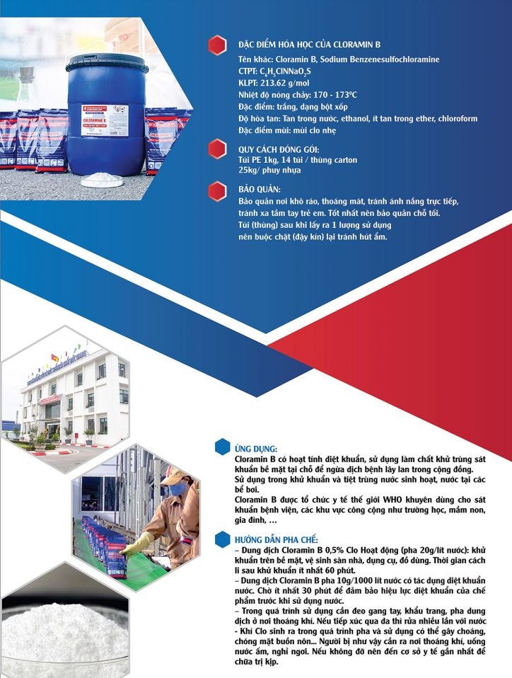 [Chứng nhận BYT] Bột khử khuẩn Cloramin B 25%  (Túi 1 kg)