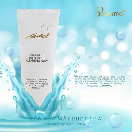 SỮA RỬA MẶT PUDERMA ADVANCED REFRESHING CLEANSING FOAM