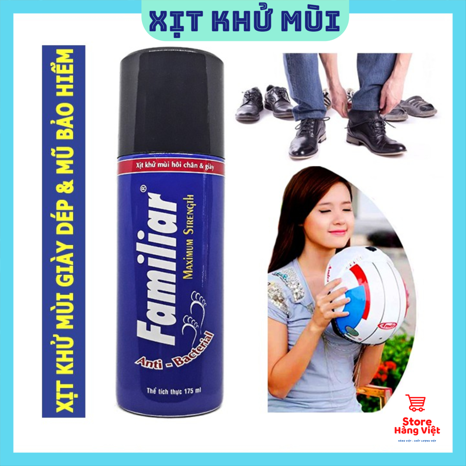 Xịt Khử Mùi Hôi Chân Nón Bảo Hiểm Familiar - Khử Ngăn Mùi Giày Dép Nón Bảo Hiểm - Mỹ Phẩm Store Hàng Việt