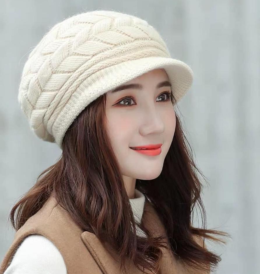 [HCM]Nón len nữ - mũ len nữ Knitted