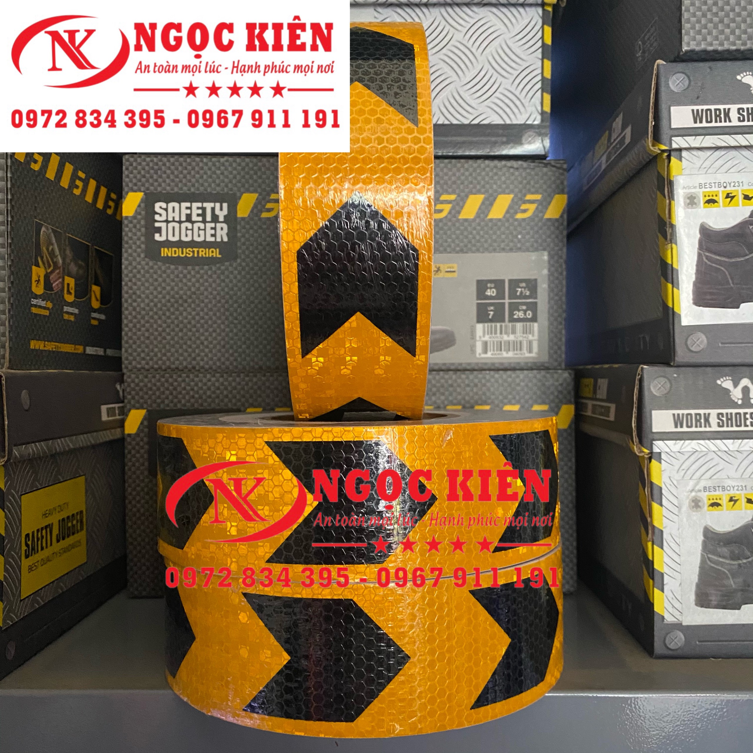 decan phản quang dán-cuộn phản quang mũi tên trắng đỏ