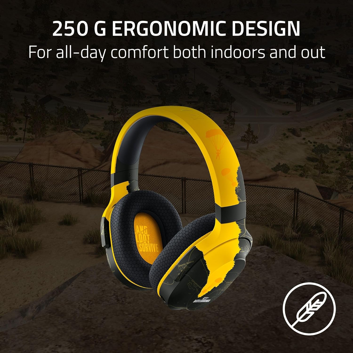 Razer Barracuda X - PUBG Edition Wireless Multi-platform Gaming and Mobile Headset (Tai nghe không dây Gaming) | 2.4GHz Wireless + Bluetooth | Lightweight | 40mm Drivers | Detachab
