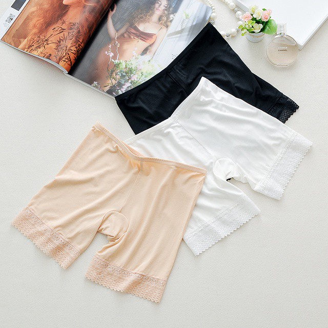 Quần mặc trong váy cotton pha ren