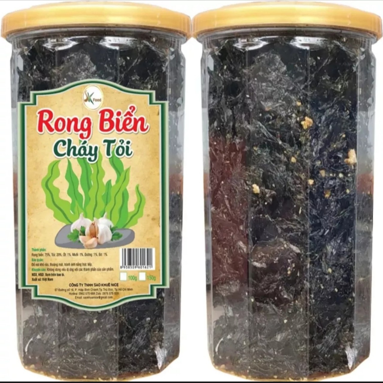[COMBO 2 HỦ]RONG BIỂN CHÁY TỎI-200g