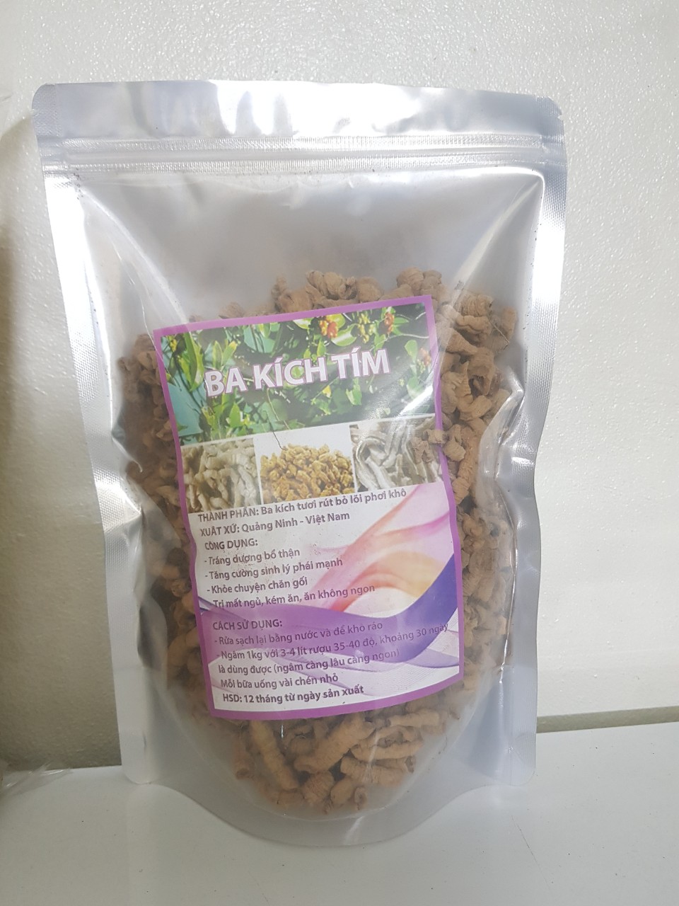 Ba kích khô (0,2kg), ba kích tím quảng ninh hàng chuẩn xịn, đã rút lõi sạch sẽ, về chỉ việc ngâm, thơm nức, tăng cường ham muốn, yếu sinh lý