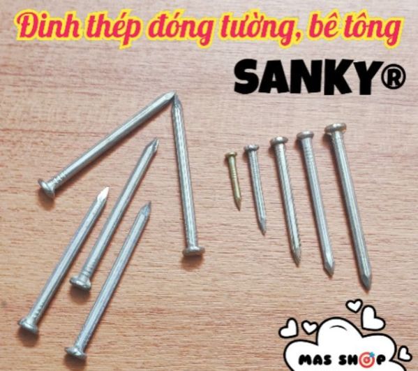 Bán theo 100g đinh thép đóng tường, bê tông sanky 2p 3p 4p 5p 6p 7p 8p 1t