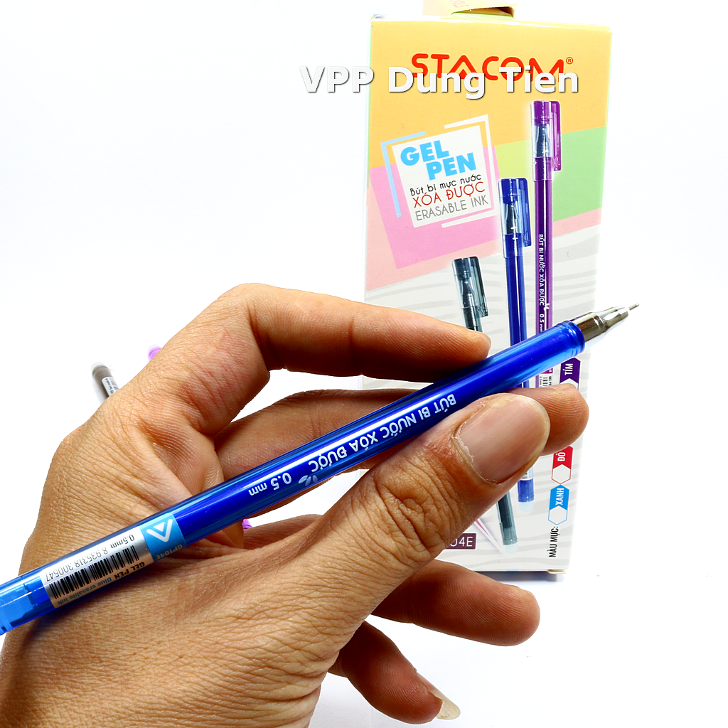Bút gel xóa được xanh, đen, tím