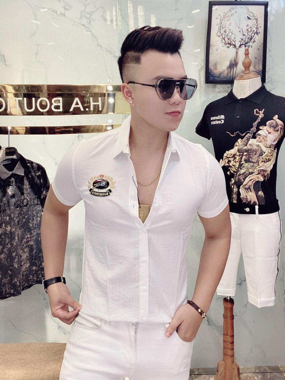 [HCM]ÁO SƠ MI NAM TAY NGẮN  LỤA NHẬP QCCC HÀNG CHUẨN SHOP PHOM DÁNG CỰC ĐẸP SM102