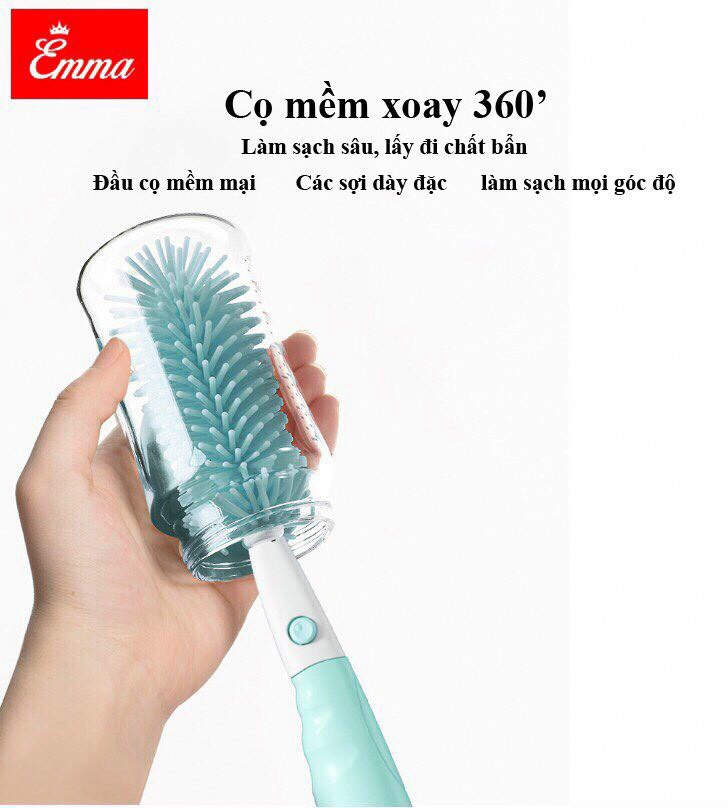 [Hàng chính hãng] Cọ rửa bình sữa EMMAKID 4 chi tiết hàng cao cấp