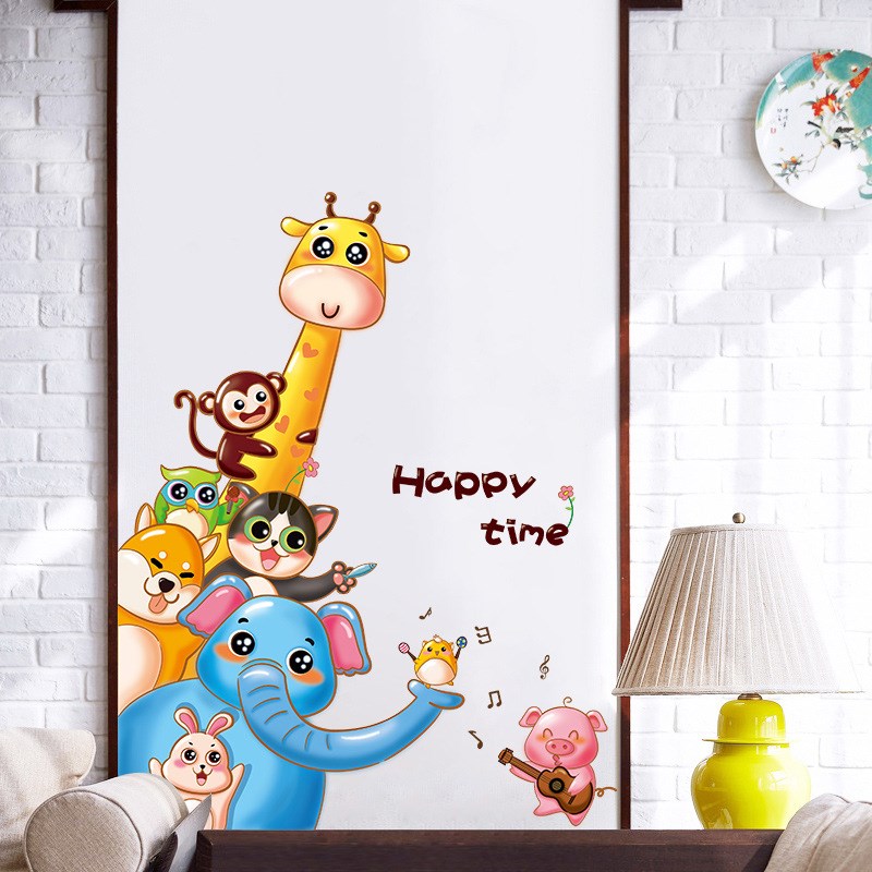 DECAL DÁN TƯỜNG ĐÀN THÚ VUI NHỘN